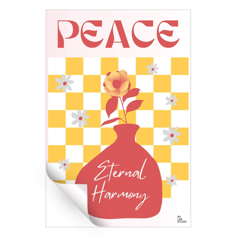 Peace Flower Red Wall Art by RS Lab Studio