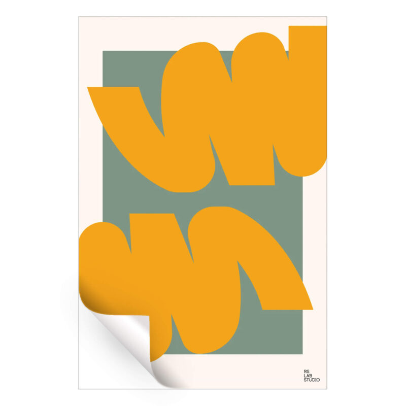 Orange Lines Orange Wall Art by RS Lab Studio