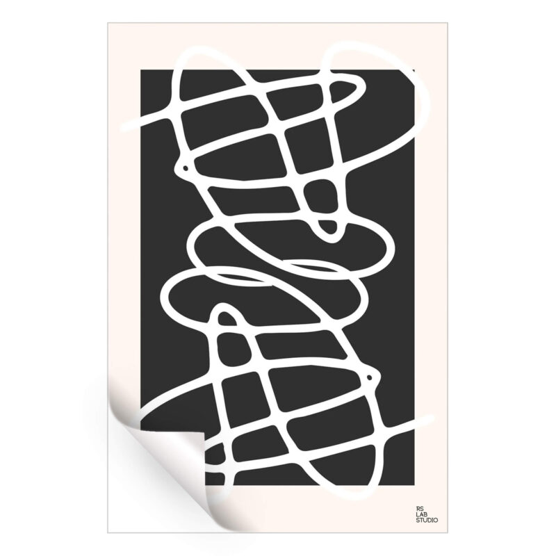 Scribbles III Black and White Wall Art by RS Lab Studio