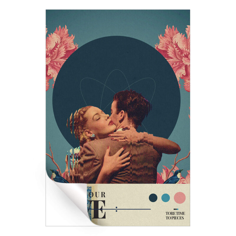 Our Love Tore Time to Pieces Pink Wall Art by Frank Moth