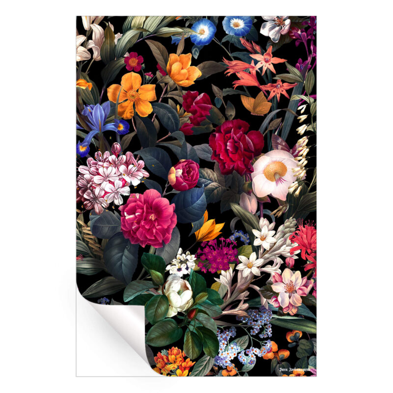 Floral Spice II Night Dark Wall Art by Burcu Korkmazyurek