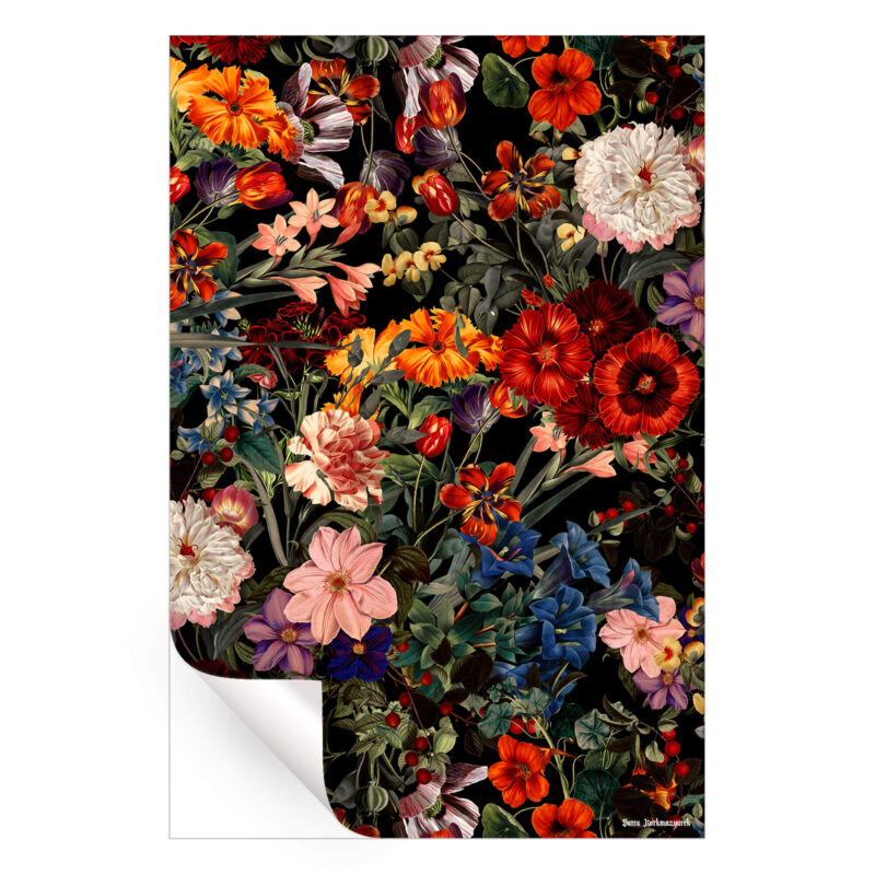 Exotic Night Garden Dark Wall Art by Burcu Korkmazyurek