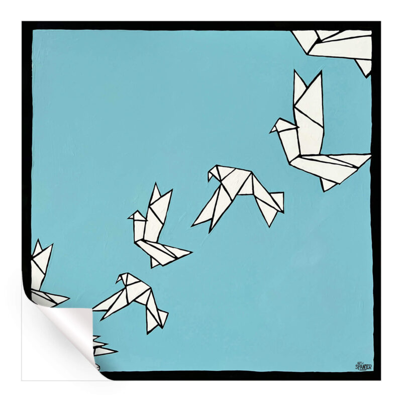 The Secrets of Origami Part 2 Blue Wall Art by Art of Spanjer