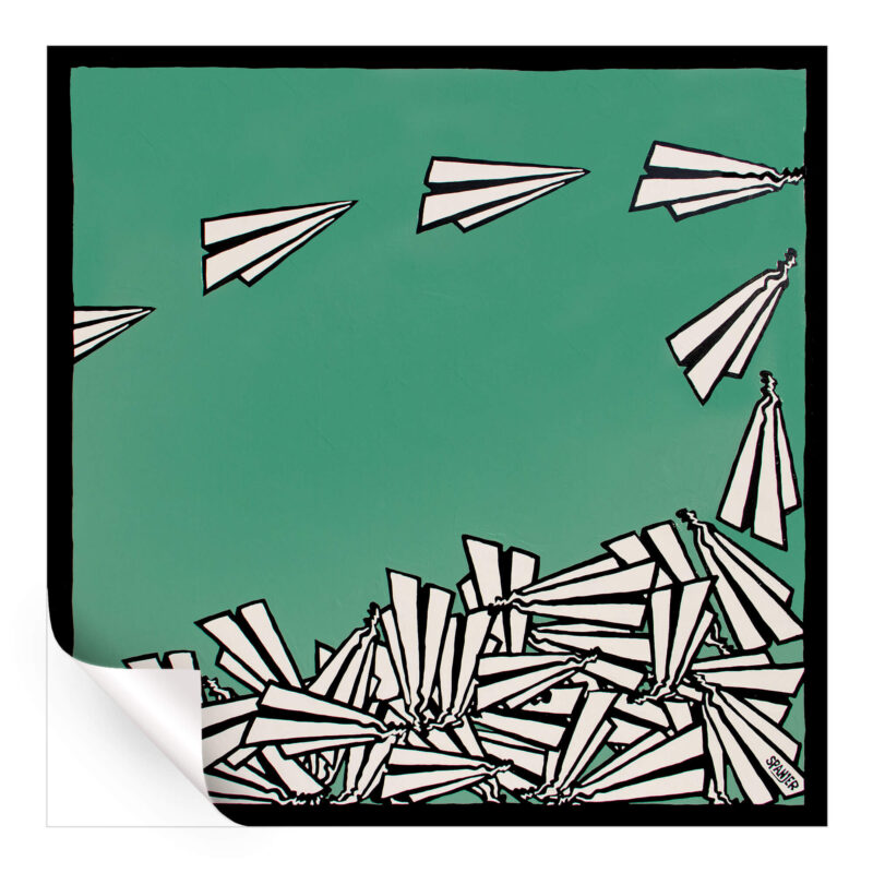 It Isn't Fun Anymore Part 3 Green Wall Art by Art of Spanjer