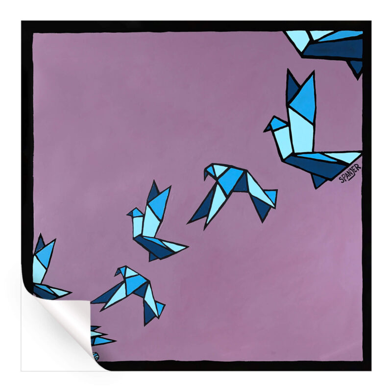 The Secrets of Origami Purple Wall Art by Art of Spanjer