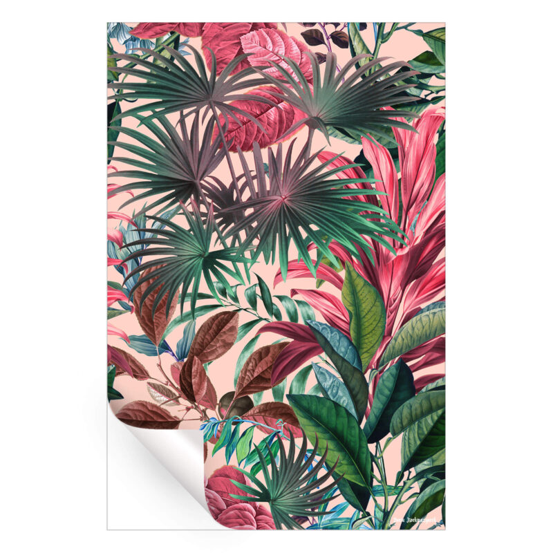 Tropical Garden XV Pink Wall Art by Burcu Korkmazyurek