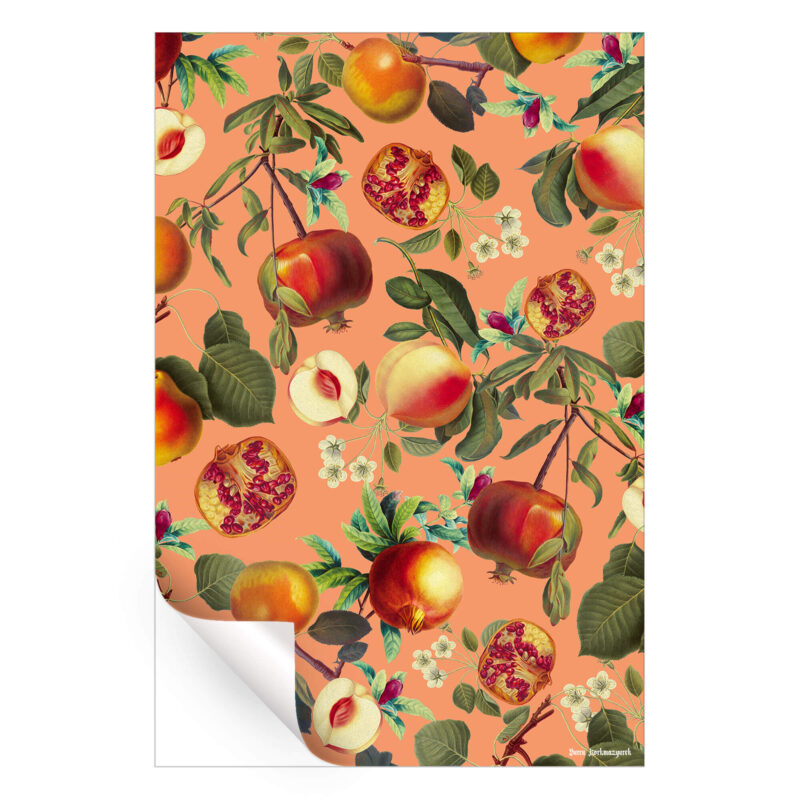 Vintage Fruit Pattern XXIX Colorful Wall Art by Burcu Korkmazyurek