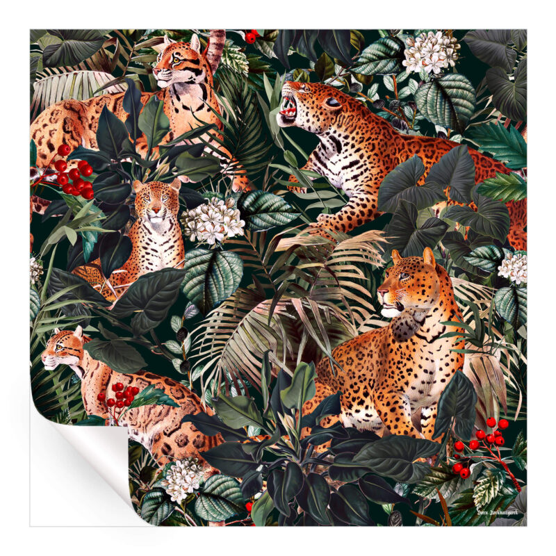 Jaguar Pattern Warm Wall Art by Burcu Korkmazyurek