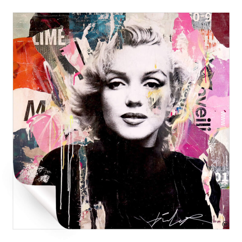 Marilyn Monroe Collage Vibrant Wall Art by Michiel Folkers