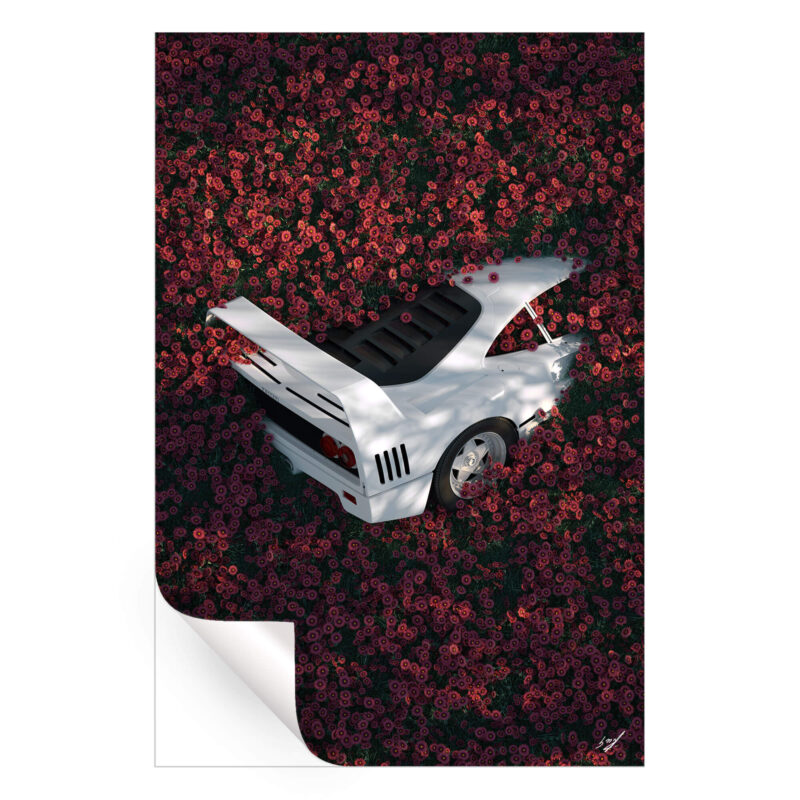 Ferrari F40 Red Wall Art by Konji