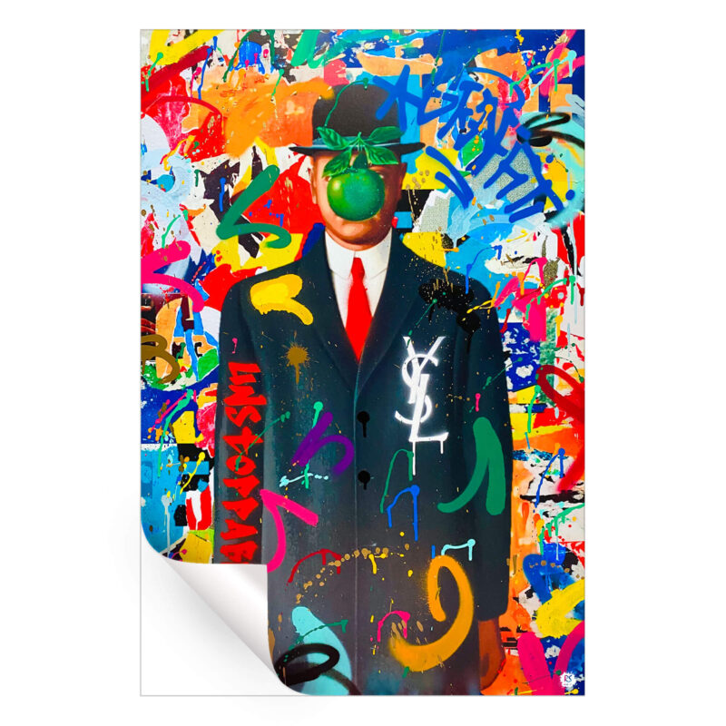 Graffiti Magritte Vibrant Wall Art by RS Artist