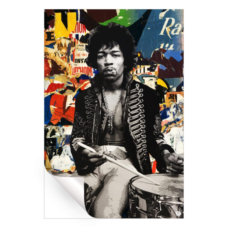 Jimi's Drum Set Vibrant Wall Art by RS Artist