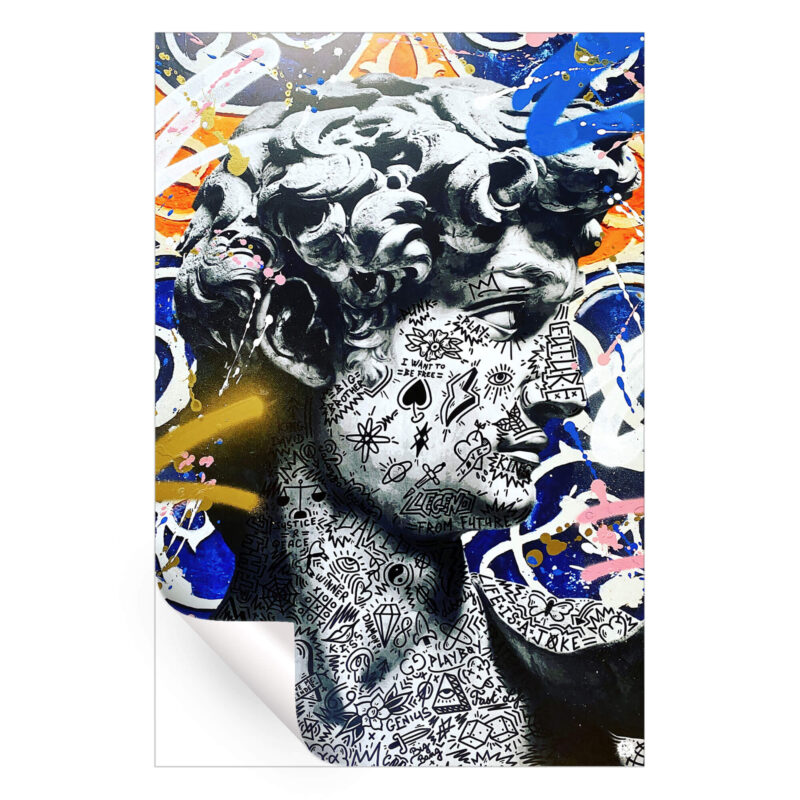 King David Vibrant Wall Art by RS Artist