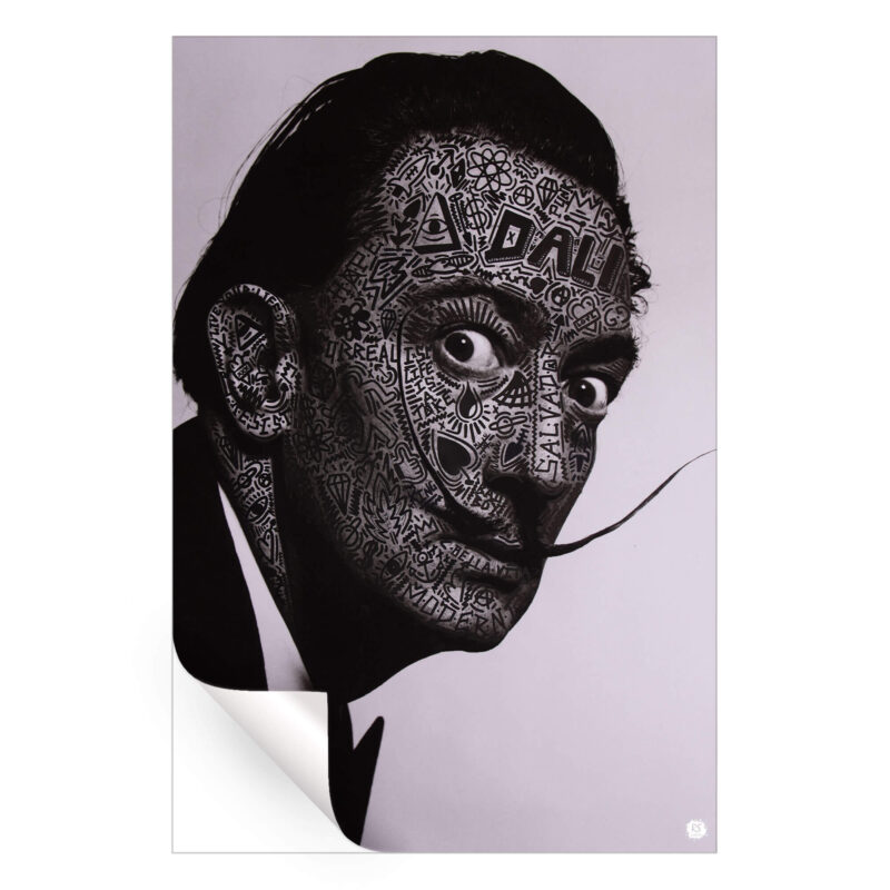 Salvador Dali Black and White Wall Art by RS Artist