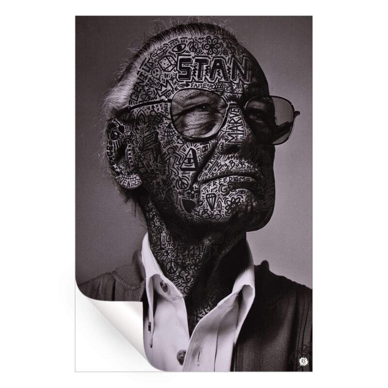 Stan Lee Black and White Wall Art by RS Artist