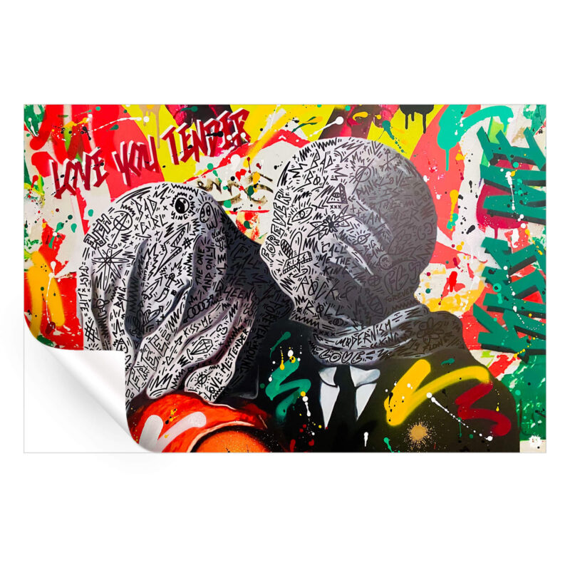 Les Amants De La Rue Vibrant Wall Art by RS Artist