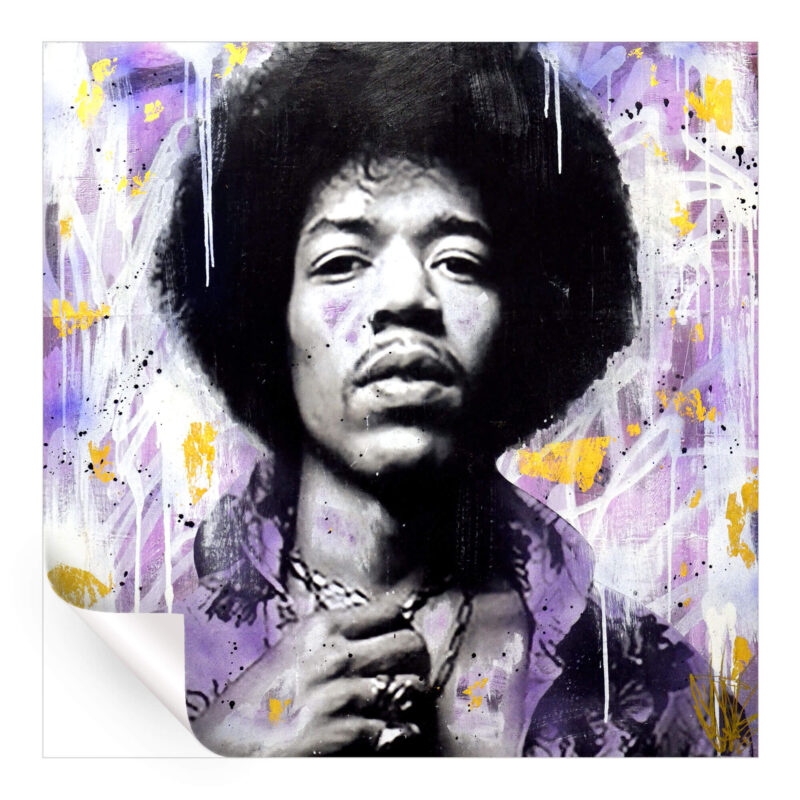 Jimi Hendrix Vibrant Wall Art by Seek One