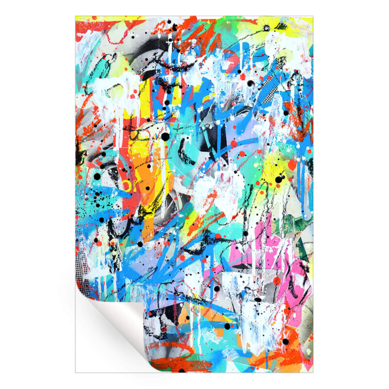 Technicolor Graffiti Vibrant Wall Art by Seek One