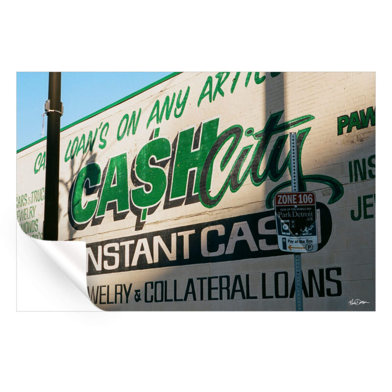 Detroit Cash City Green Wall Art by Nicholas Dantzer