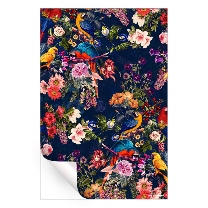 Floral and Birds XII Vibrant Wall Art by Burcu Korkmazyurek