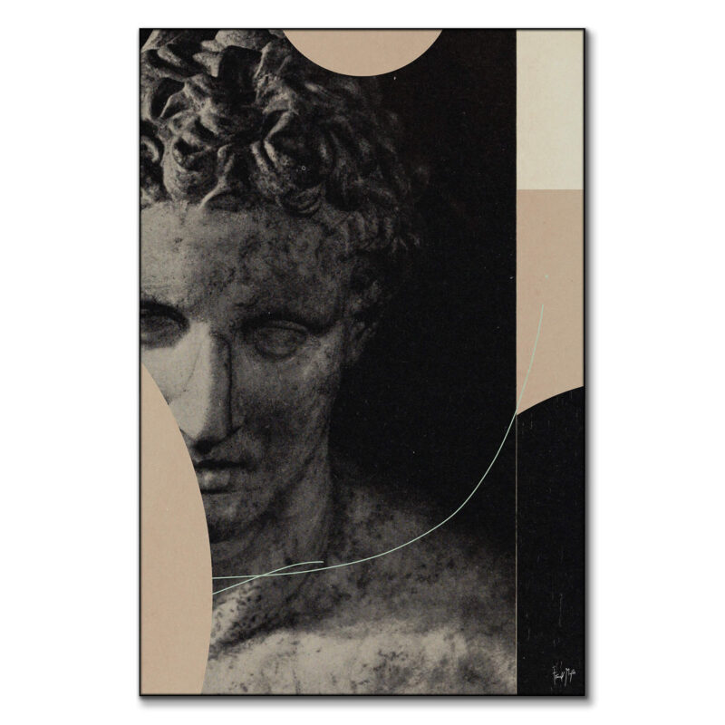 Classic Greek Statue with warm toned shapes and lines.