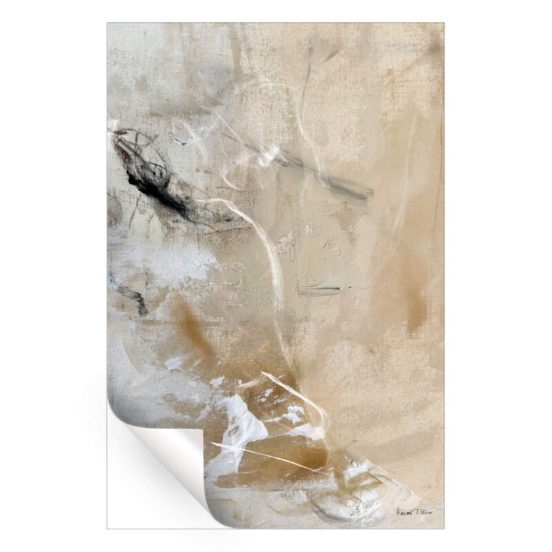 Textured abstract painting with neutral colors and gentle brushstrokes.