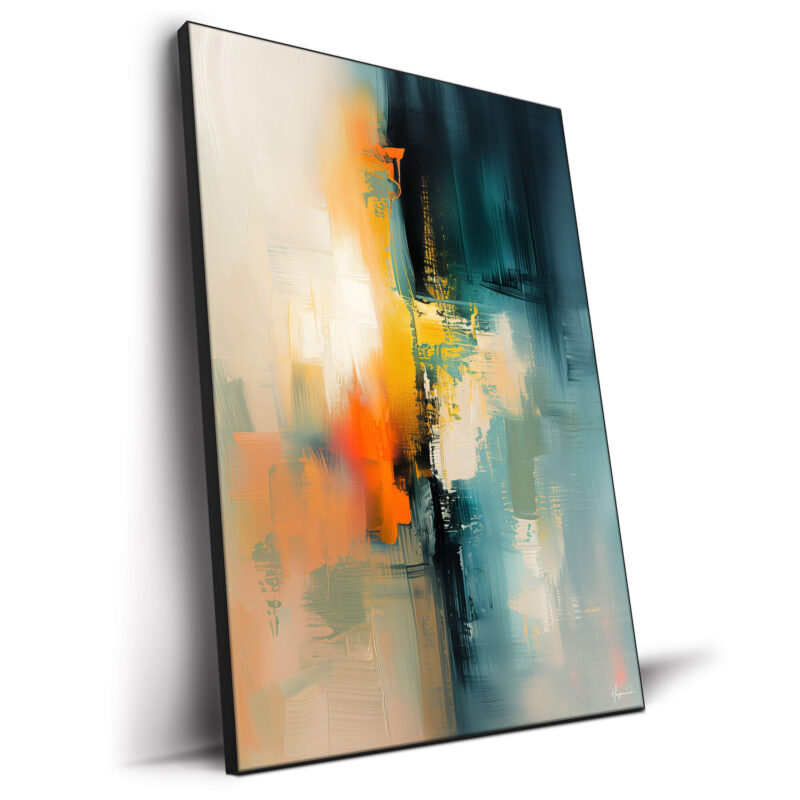 Vibrant orange and yellow transition to calming teal and blue.