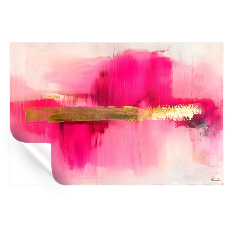 Bright pinks with a bold horizontal gold streak in the center.