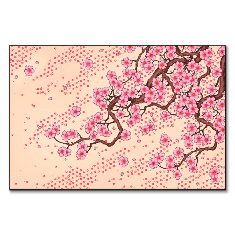 Sakura cherry blossom tree with pink flowers on a soft background, evoking the beauty of spring.
