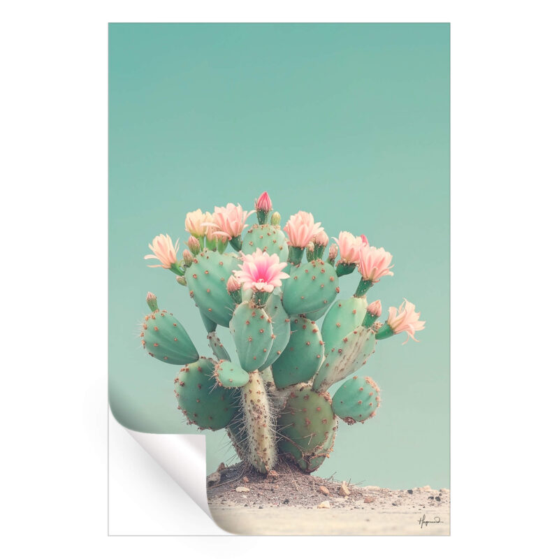 Cactus Flowers III Green Wall Art by Philippe HUGONNARD