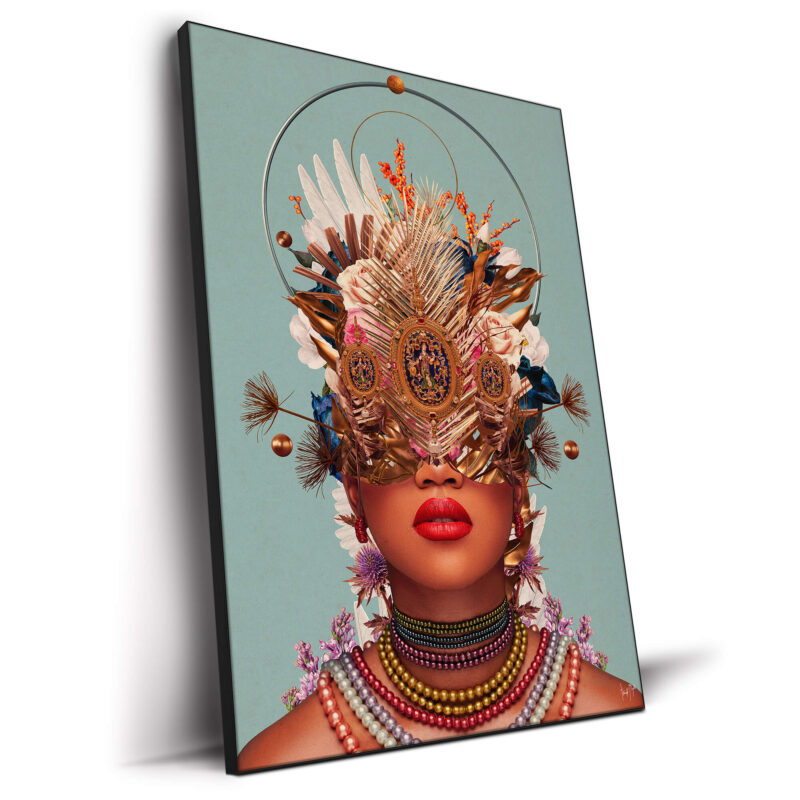 Blossom in Golden Asymmetry Colorful Wall Decor by Frank Moth