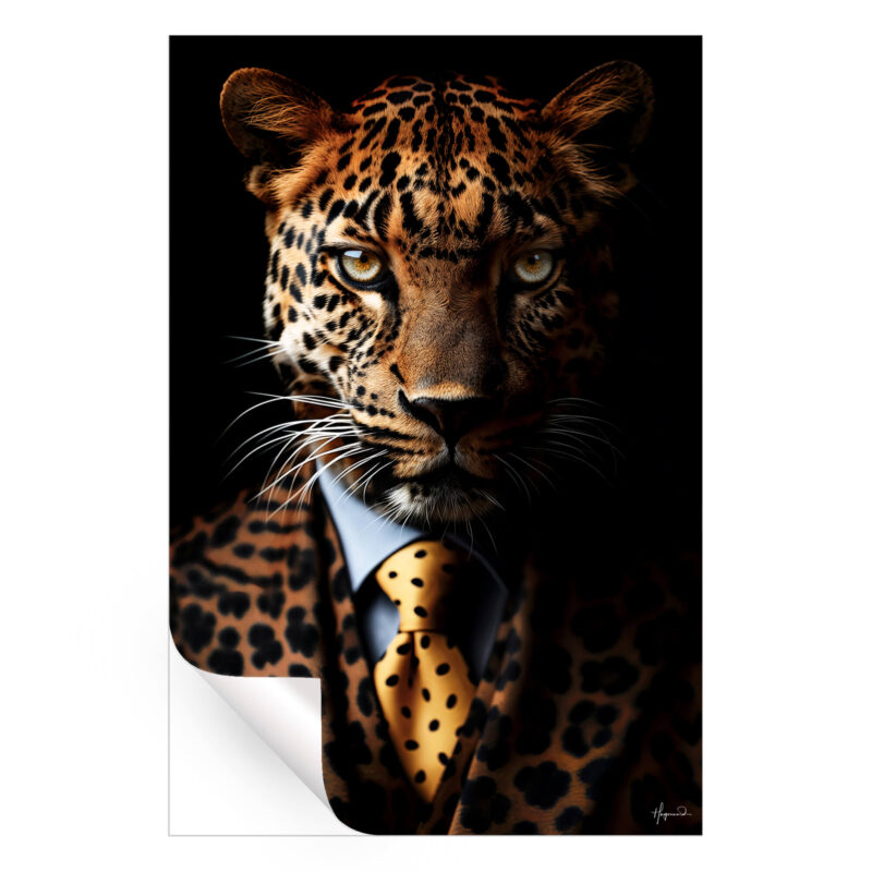 Leopard Dark Wall Art by Philippe HUGONNARD