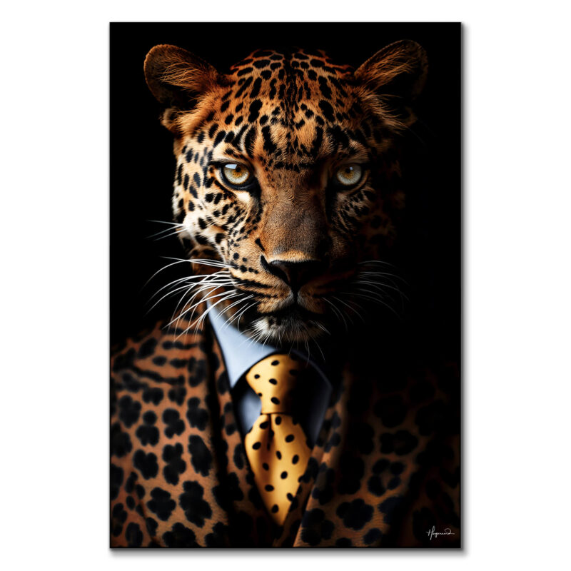 Leopard Dark Wall Art by Philippe HUGONNARD