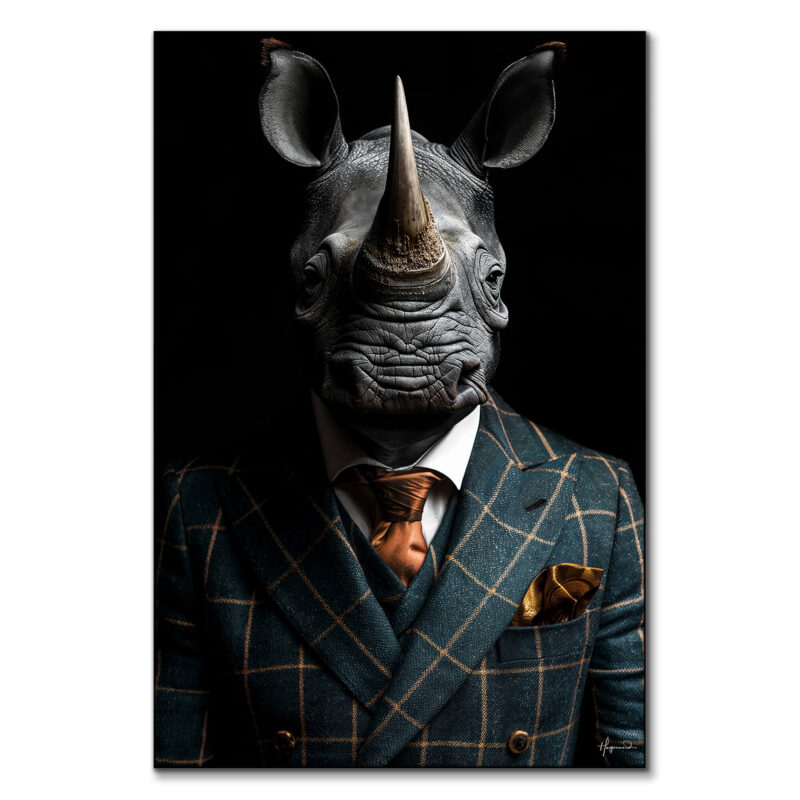 Rhinoceros Dark Wall Art by Philippe HUGONNARD
