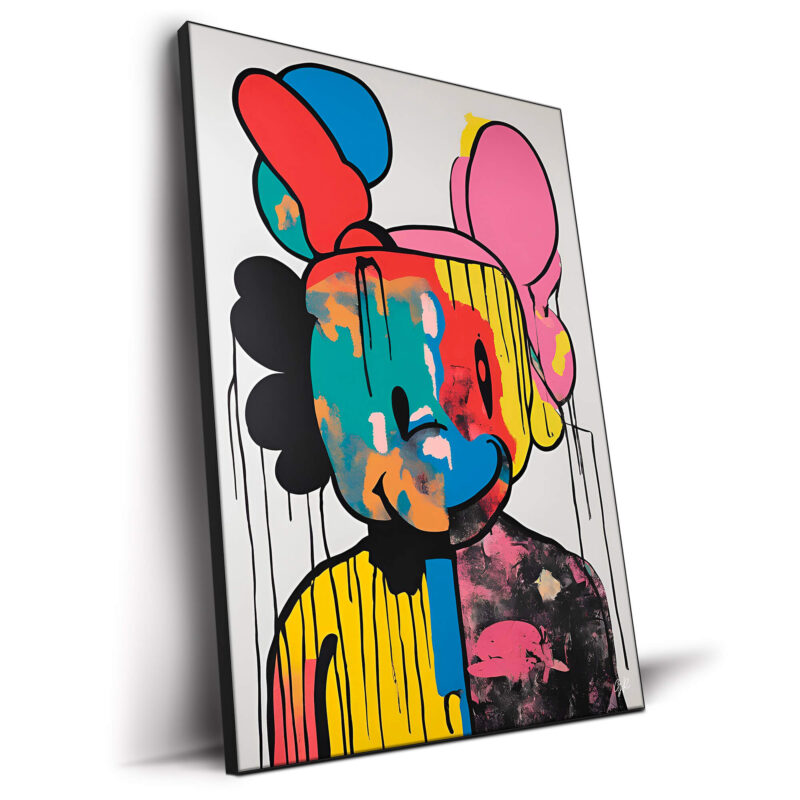 Vibrant pop art character artwork featuring bold colors and playful design.