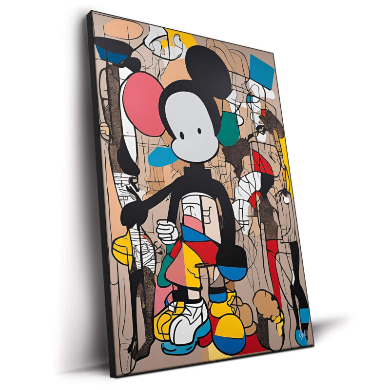 urreal artwork of Mickey Mouse with vibrant colors and imaginative design.