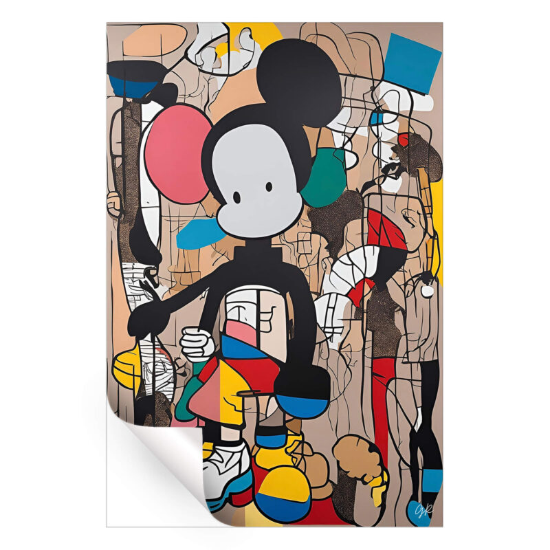 urreal artwork of Mickey Mouse with vibrant colors and imaginative design.