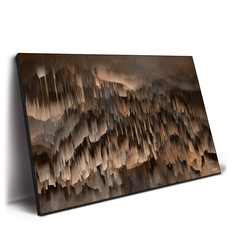 Abstract digital artwork with brown hues, featuring layered texture and soft transitions.