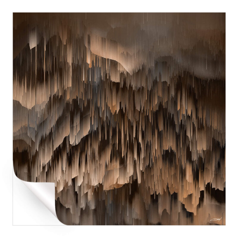 Abstract digital artwork with brown hues, featuring layered texture and soft transitions.
