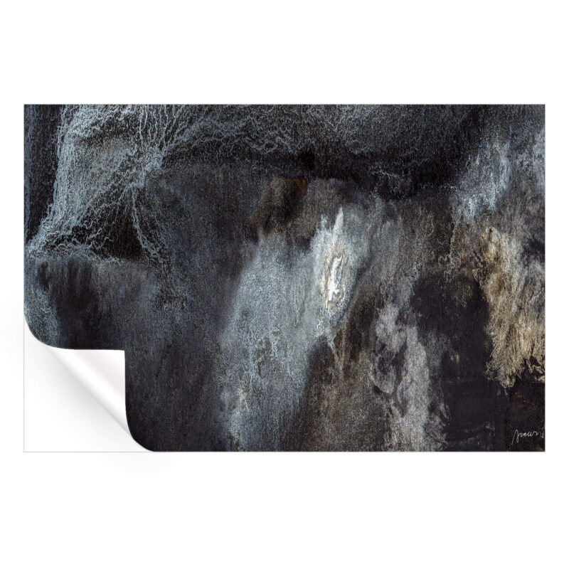 Dark neutral abstract texture art with deep charcoal and black tones.