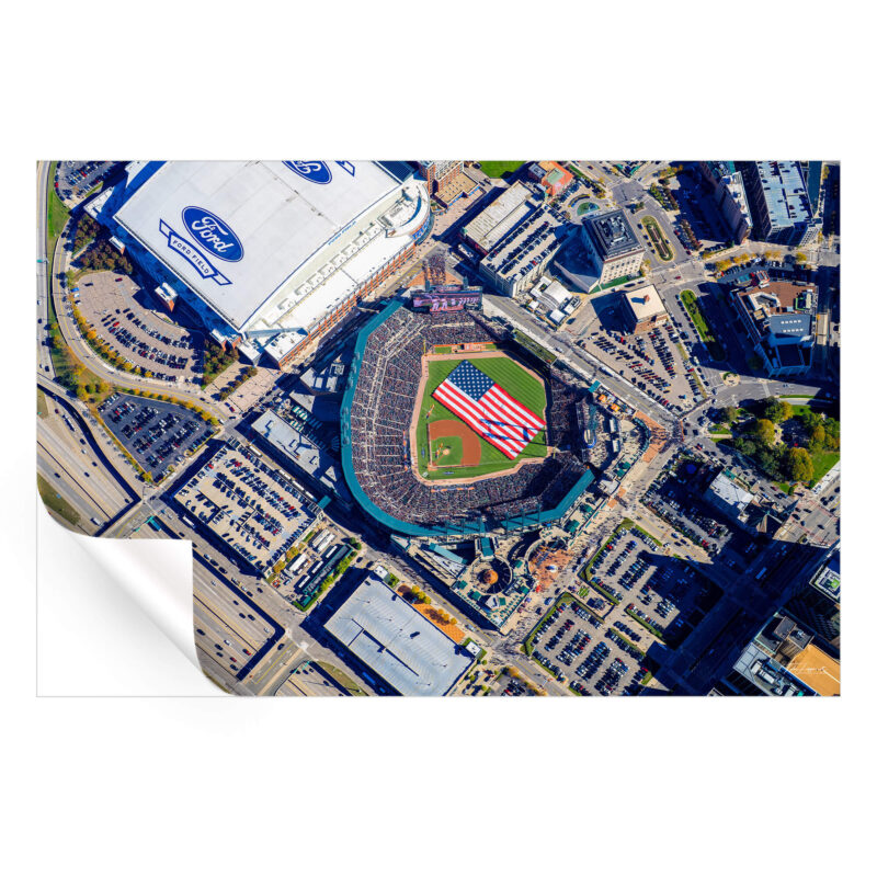 Comerica Sunrise Colorful Wall Art by Michigan Sky Media