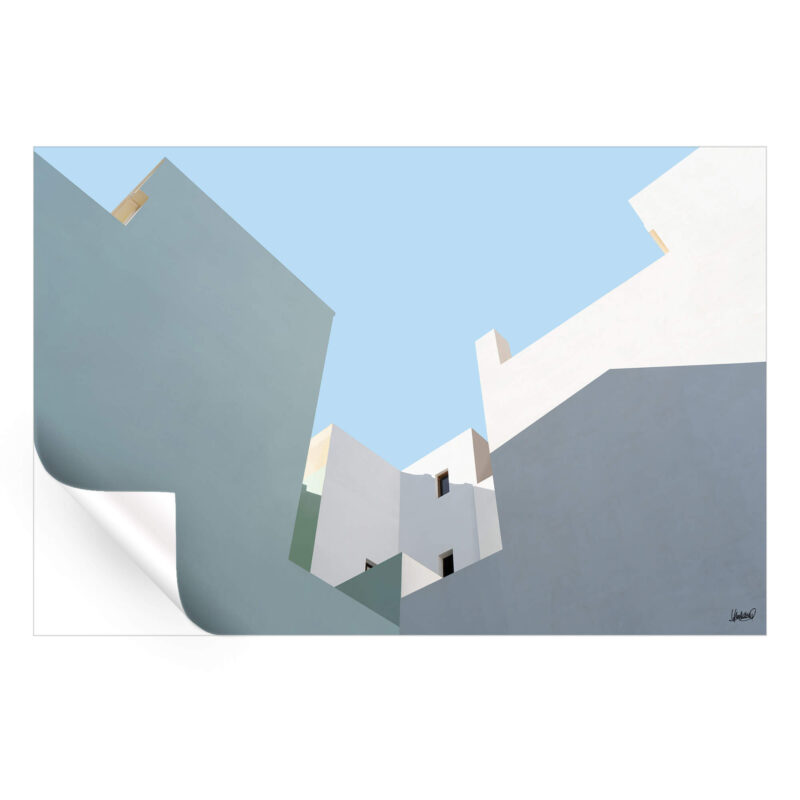 Painted Corner White Wall Art by Yamakasino