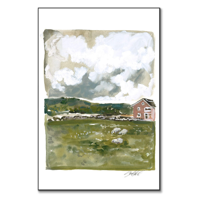 Farm Landscape Green Wall Art by Shelby Kregel