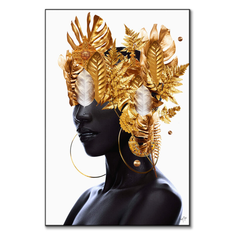 Golden Queen Black Wall Art by Frank Moth