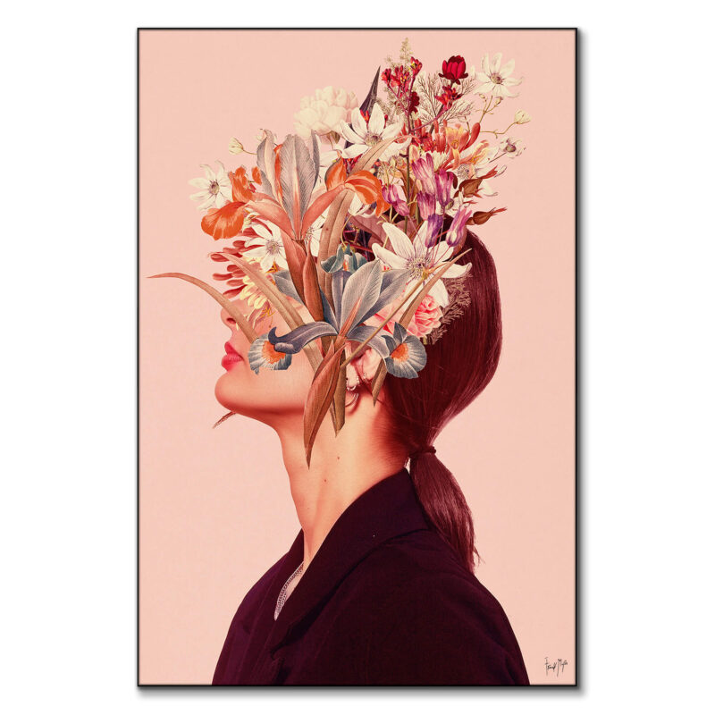 In Pink Floral Thoughts Red Wall Art by Frank Moth