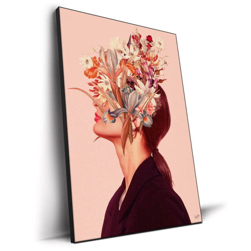 In Pink Floral Thoughts Red Wall Decor by Frank Moth