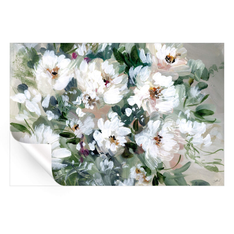 White Peony Neutral Wall Art by Shelby Kregel