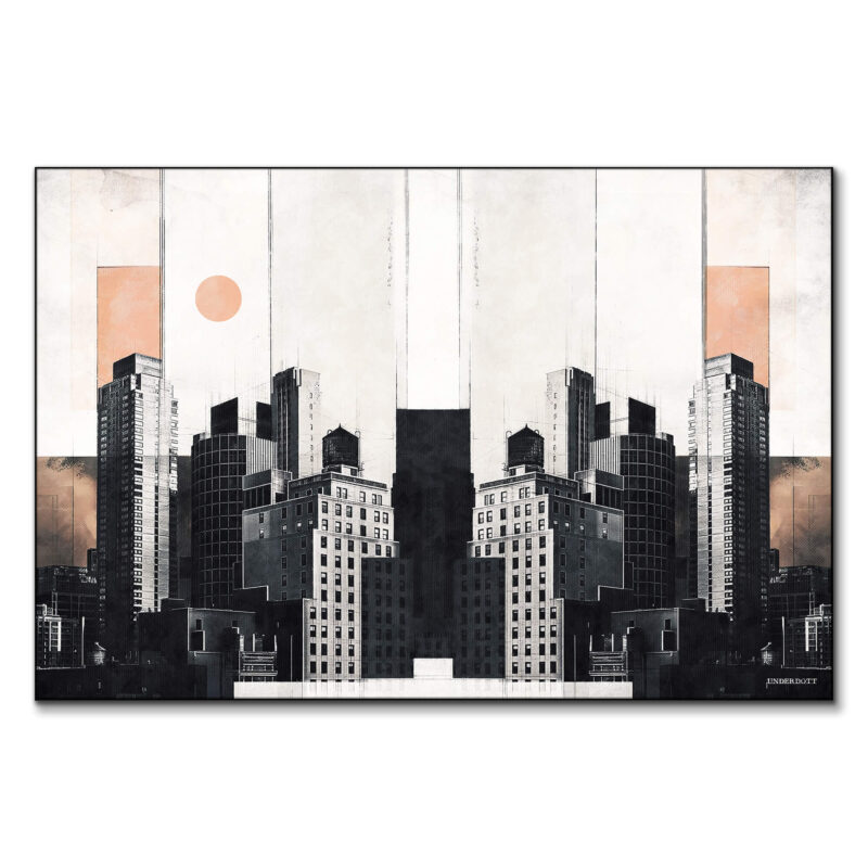 Mirrortecture Black and White Wall Art by Underdott