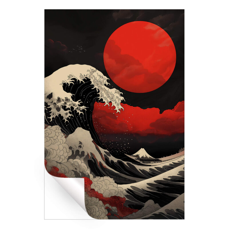 Blood Moon By The Sea Red Wall Art by The Jackson Collective