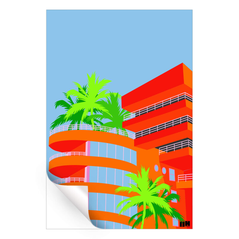 Neon Palms and Paradise Orange Wall Art by Unfilter Art